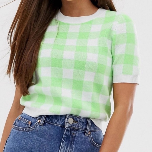 ASOS Tops - ASOS Gingham Knit Top - size 4